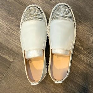 White and Rhinestones Slip on Sneakers Size 7 (38)